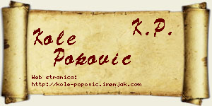 Kole Popović vizit kartica